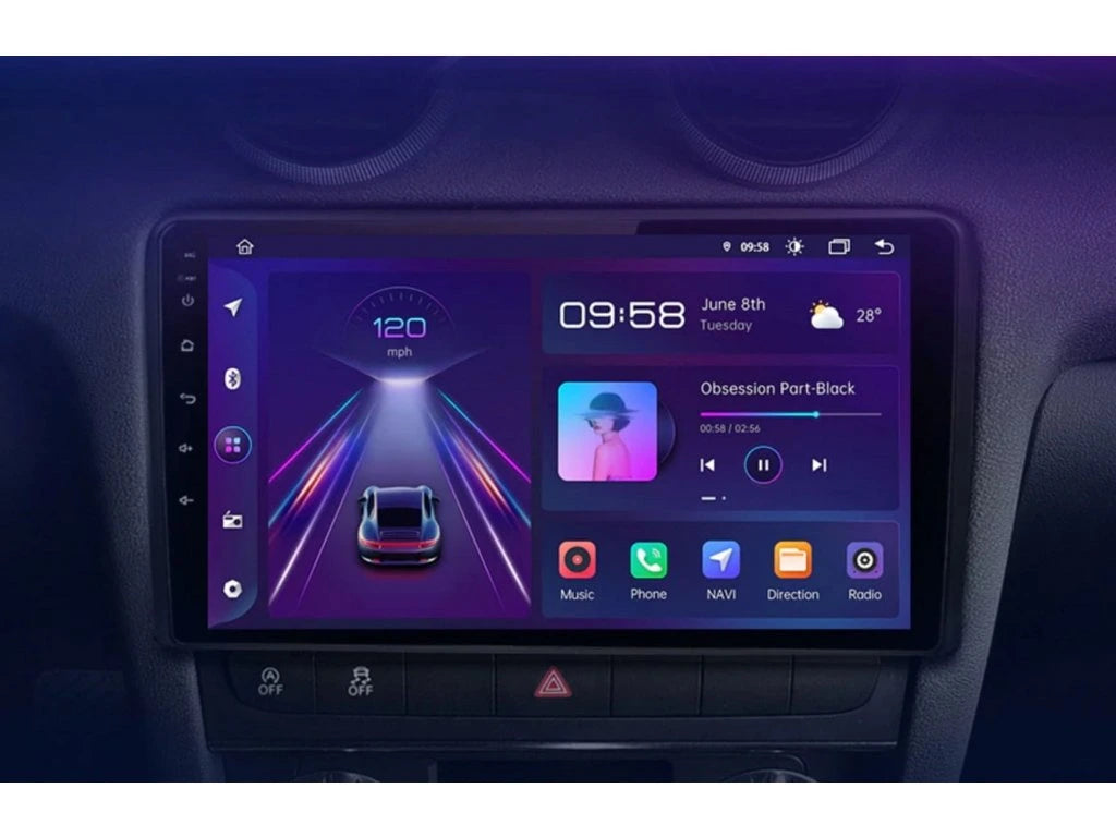 Android 14 2K QLED For Audi A3/S3/RS3 2 8P 2003-2013 S3 2 2006-2012 Android Car Radio Multimedia