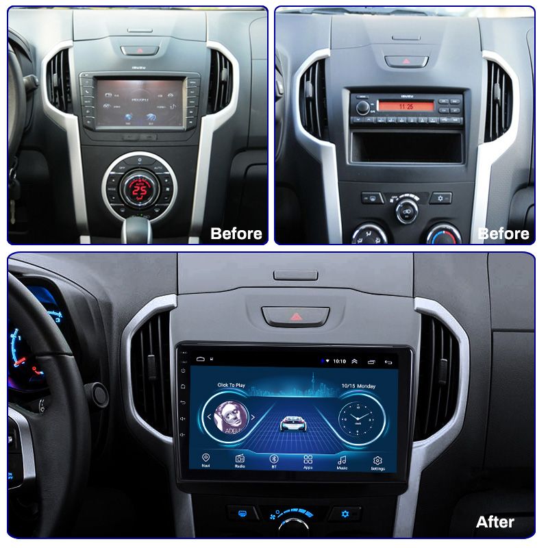 Android Head Unit with CarPlay & Android Auto Compatible With Isuzu D-Max 9" with free reverse camera