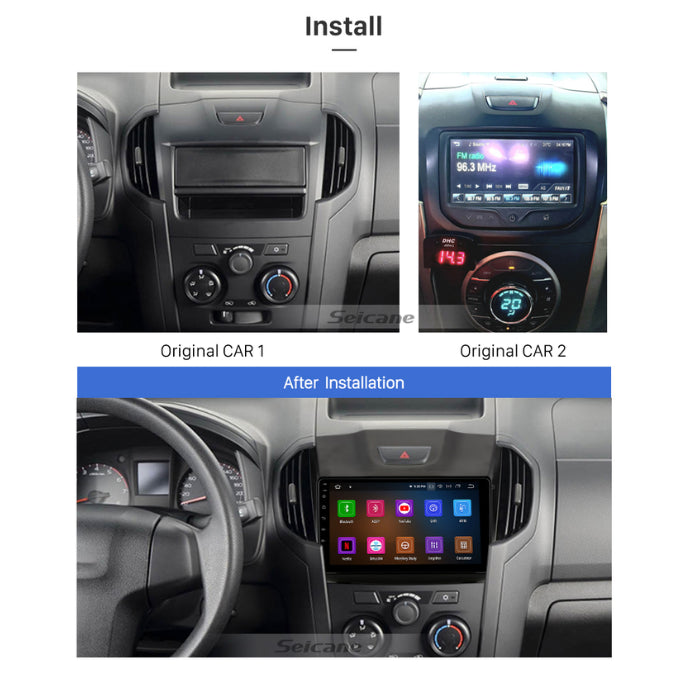 Android Head Unit with CarPlay & Android Auto Compatible With Isuzu D-Max 9" with free reverse camera