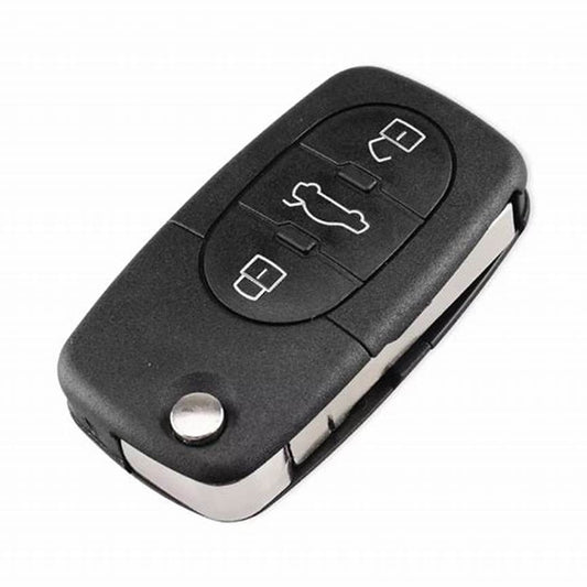 AUDI B5 B6 A4 A6 - 3 Button Remote Key Case Round Big Battery