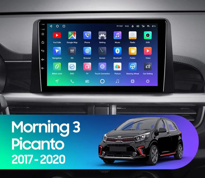 9Inch Android Bundle Wireless Carplay Compatible with Kia Picanto 2017-19