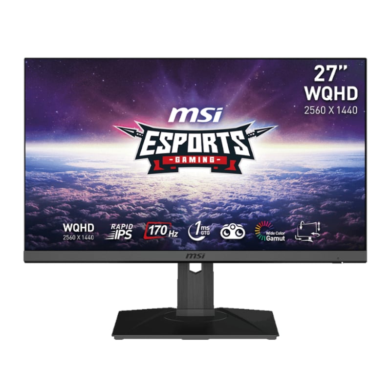 MSI G272QPF 27″ Gaming Monitor 2560 x 1440 (QHD) Rapid IPS 1ms 170Hz G-Sync Compatible HDR Ready HDMI Displayport Tilt Swivel Height Adjustable Pivot